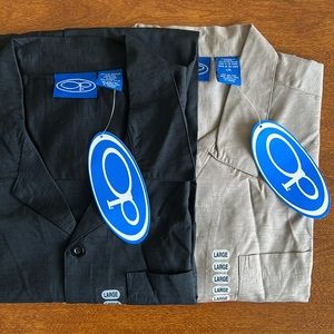 TWO OP short sleeve button down shirts with front pocket, size large